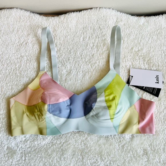 KNIX Thin Strap Padded V-Neck Bra Soft Petals Size 1 - Picture 5 of 5